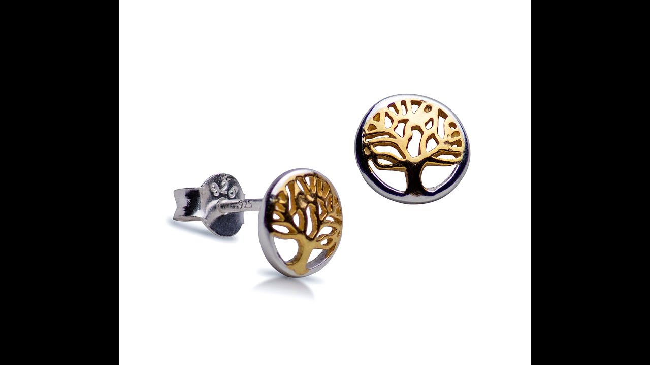 Watch video TREE OF LIFE EARRINGS IN YELLOW GOLD AND STERLING SILVER Now TREE OF LIFE EARRINGS IN YELLOW GOLD AND STERLING SILVER