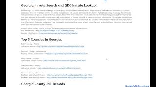Georgia Mugshots: (County Jail Arrest and GDC Prison Inmate Search).