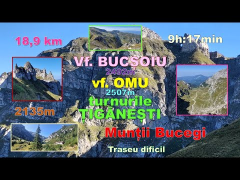 Vârful Bucșoiu, vârful Omu, turnurile Țigănești, munții Bucegi, 24 aug. 2024