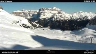preview picture of video 'Val di Fassa Campiac webcam time lapse 2010-2011'
