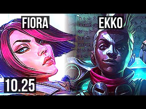 FIORA vs EKKO (MID) (DEFEAT) | 7 solo kills, 600+ games, 1.0M mastery | BR Diamond | v10.25