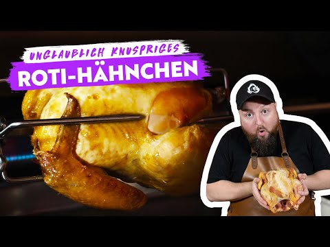 Grillhähnchen vom Drehspieß | Geheimtipp für ultra knusprige Haut
