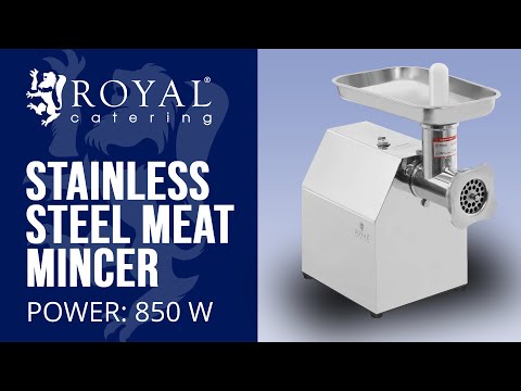 video - Stainless Steel Meat Mincer - Return Flow - 140 kg/h