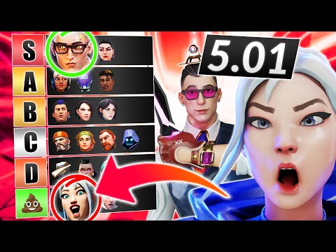 NEW BEST AGENTS TIER LIST for Patch 5.01 - JETT DELETED, CHAMBER OP - Valorant Guide