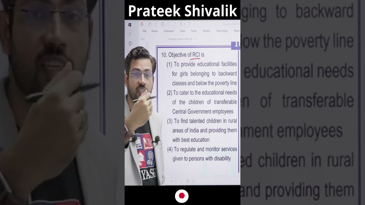 Objective of RCI is #shorts #prateekshivalik #teaching