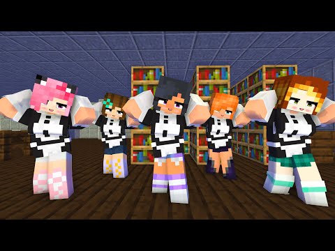 CARAMELLDANSEN SUPER IDOL APHMAU MAID CREW GIRLS | KIM,KC,LUCINDA - MINECRAFT ANIMATION #shorts