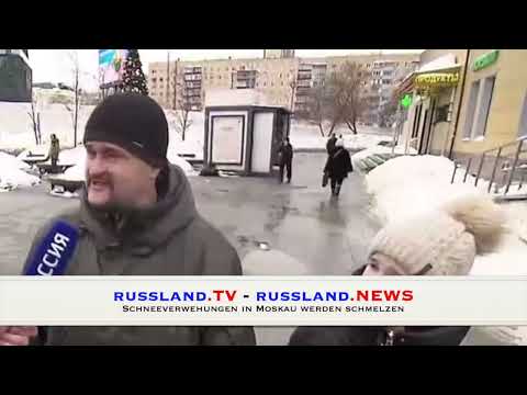 Schneeverwehungen in Moskau werden schmelzen