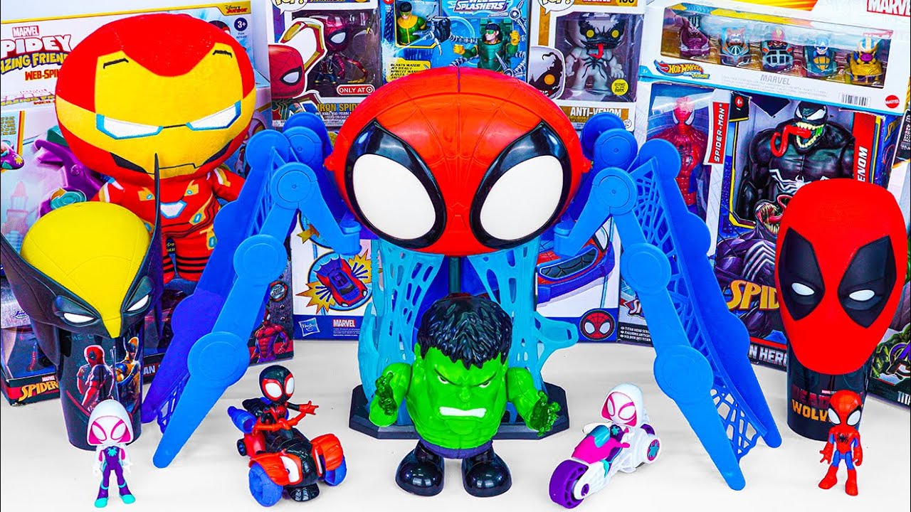 Marvel's Spider-Man series Unboxing, Spider-Man action dolls, glowing Spider-Man electric toy gun