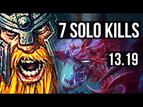 OLAF vs CHO (TOP) | 7 solo kills, 500+ games, Dominating | EUW Master | 13.19