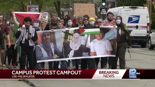 Students pitch tents on UW-Milwaukee campus for pro-Palestine protest
