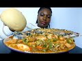 Asmr mukbang Okra pepper soup with fufu