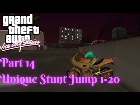 Grand Theft Auto Vice City Stories PSP 100% Walkthrough Part 14 | Unique Stunt Jump 1-20
