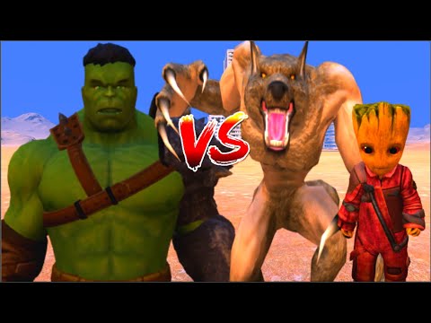 100 HULK vs 1000 Werewolf and 1000 Baby Groot (Marvel vs Marvel)