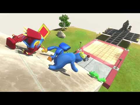 All Unit Play Slide over Lava Pool and Fight Godzilla 2014 - Animal Revolt Battle Simulator
