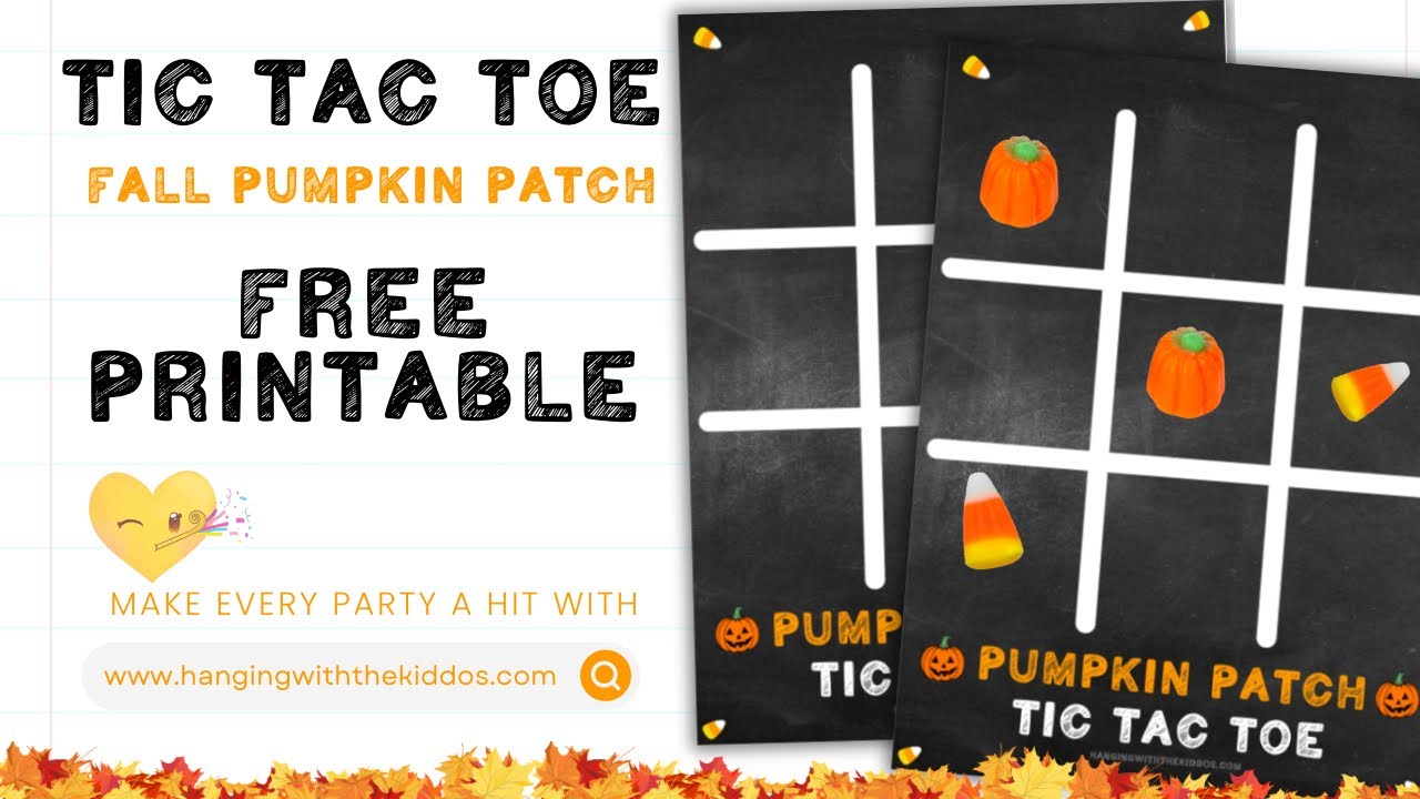 Fall Printable Festival Ideas Games| TIC TAC TOE Party Favors