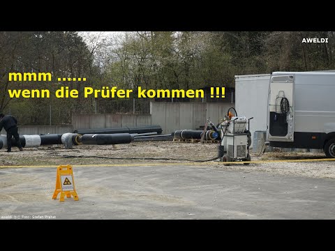 Prüfer Job und Arbeit mit der Röntgenprüfung für die QS Qualitätssicherung an WIG-Nähten YT Video