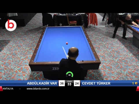 ABDÜLKADİR VAR & CEVDET TÜRKER Bilardo Maçı - 2019 TÜRKİYE KUPASI 1. ETAP ERKEKLER-4.TUR