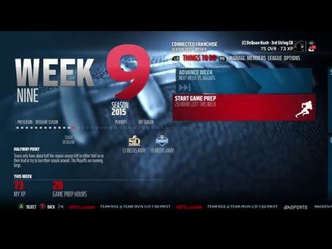 Madden 16 Player Connected Franchise Ep: 13 - Bye Week
