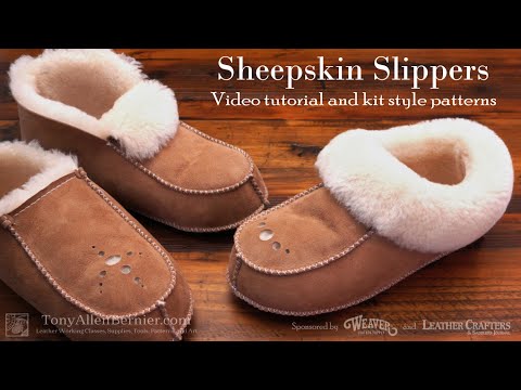 How to Make Sheepskin Slippers with DIY Leathercraft Patterns.