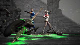 O alienígena foi esfaqueado por Harley Quinn