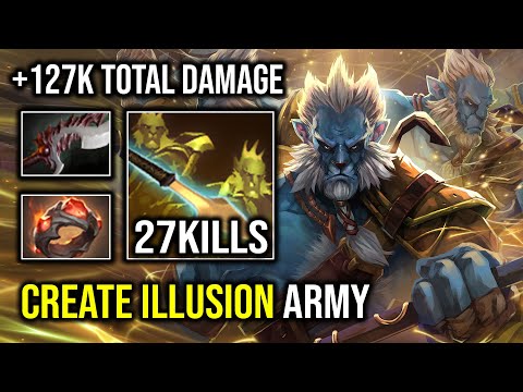 +127K Total Damage Level 30 Giant Ring Unlimited Illusion Phantom Lancer Dota 2