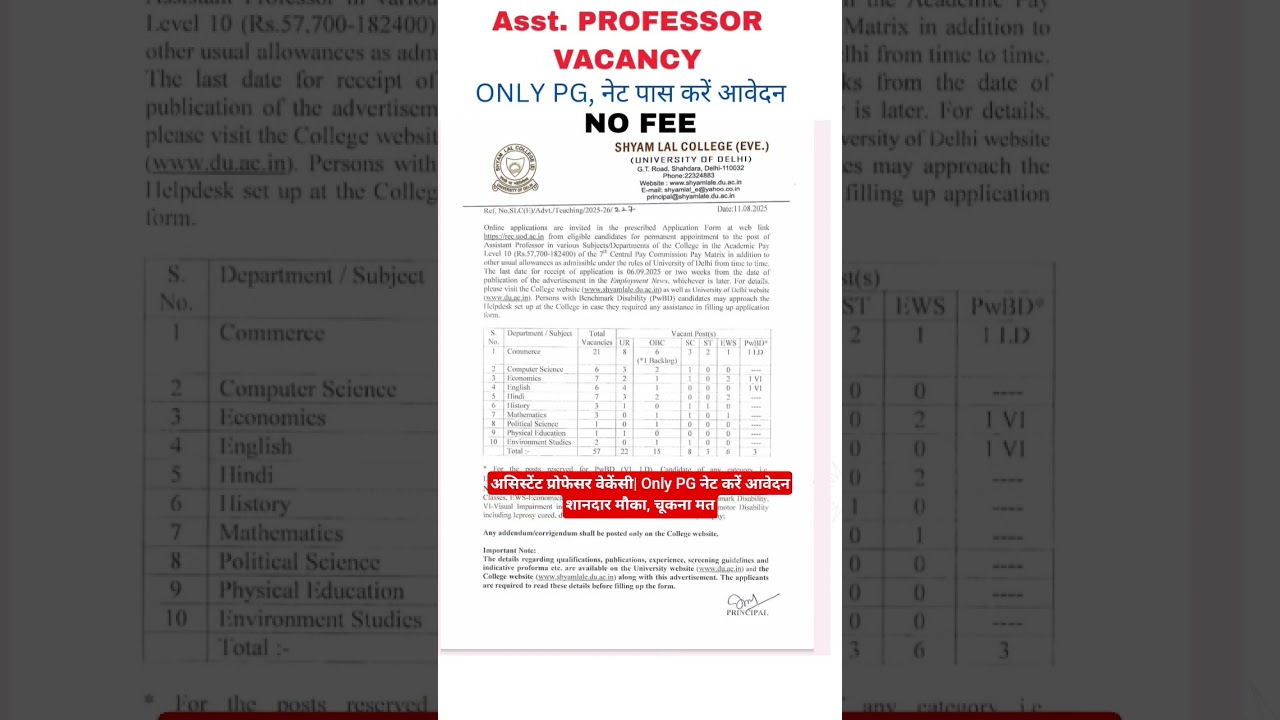 Assistant Professor Vacancy 2025 | बिना फीस के Apply करें | Salary 90,000+