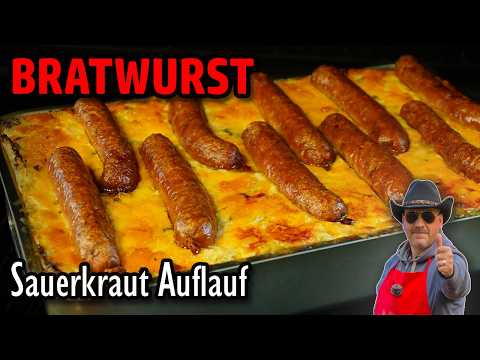 Bratwurst Sauerkaut Auflauf | Sauerkrautauflauf mit Kartoffelbrei, Käse & Thüringer | Grill Five-0 🤠
