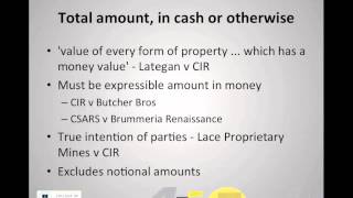 Gross income - total amount in cash or otherwise