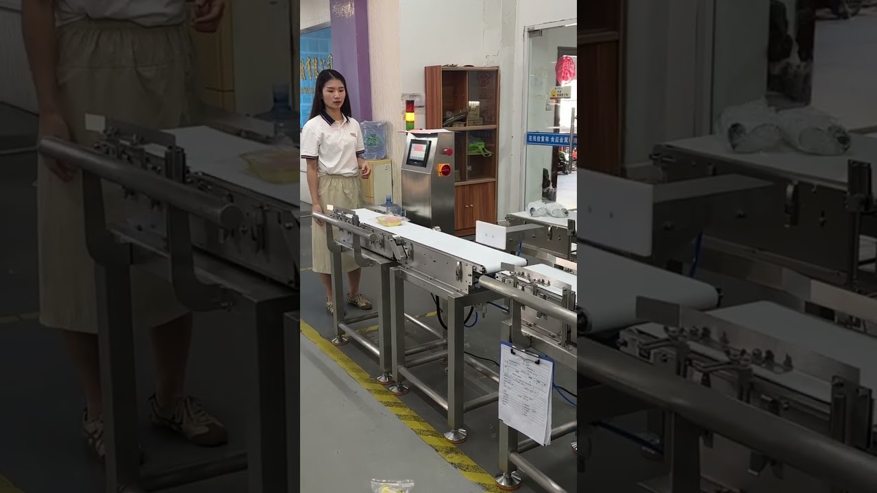 Conveyor belt check weigher dynamic weight check for production line#checkweigh #checkweigher
