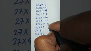 27 multiplication table🔥🔥😊| fast tables| table|27 multiplication mastery#maths#table#shorts#ytshorts