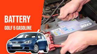 Youtube thumbnail of video "How to replace the car battery Golf 5 1.4 16V 🔋"