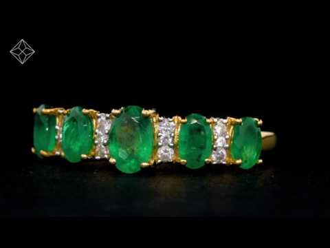1.30CT EMERALD AND DIAMOND ETERNITY RING 18K GOLD VERSION - ASTERIA COLLECTION - FT80-G