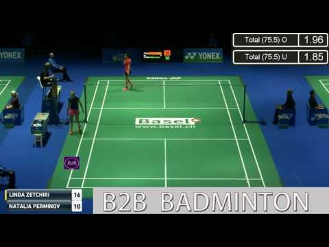2017 YONEX Swiss Open R16 WS Linda ZETCHIRI vs Natalia PERMINOVA   YouTube