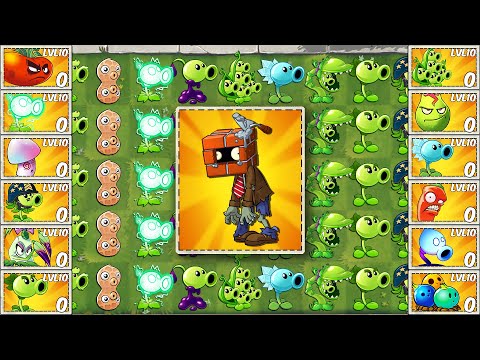 PvZ 2 Challenge - Every PEASHOOTER & Other Plants vs 6 Brickhead Zombie - Who Will Win?
