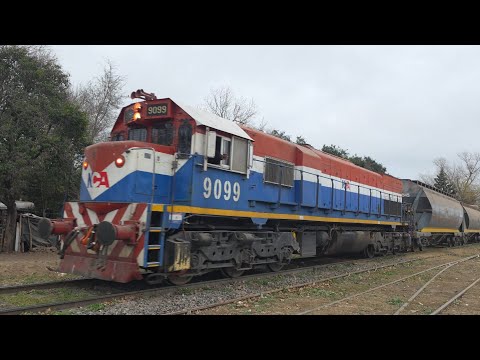 [4K] Tren cargado con la EMD GT-22CW 9099 pasando por Marcos Juárez!!!!!!