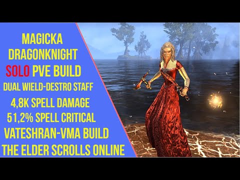 ESO Magicka Dragonknight Solo PVE Build - Swordflame - High Isle - Vateshran & VMA Build