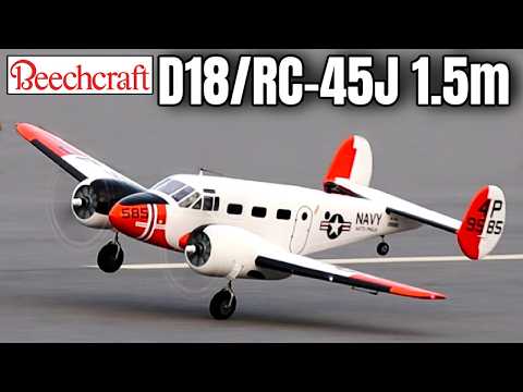 E-flite Beechcraft D18/RC-45J 1.5m BNF Basic with AS3X+ & Safe Select - Model AV8R Review