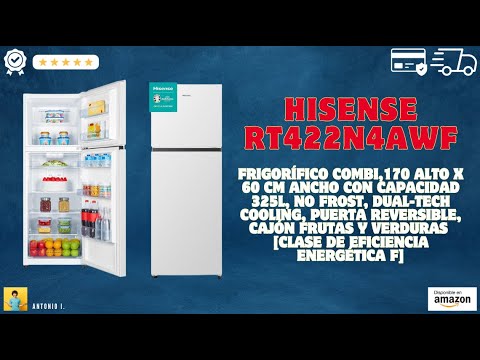 Hisense RT422N4AWF Frigorífico Combi,170 alto x 60 cm ancho con Capacidad 325L