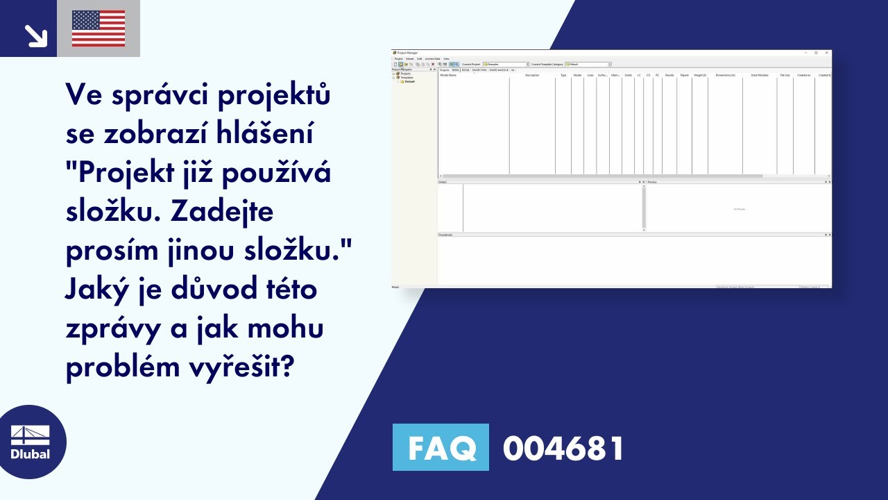 [EN] FAQ 004681 | Ve správci projektů se mi zobrazí zpráva, že &quot;Projekt již používá složku ...