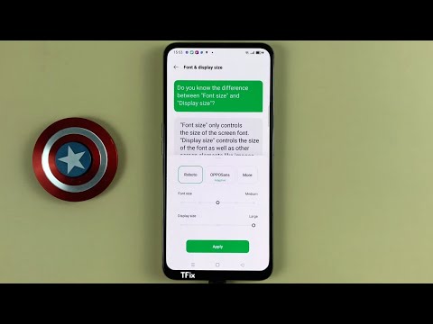 How to change font size, phone screen size on OPPO Reno2 F Android 11