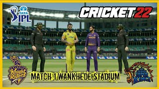 CSK vs KKR TATA IPL 2022 - Match 1 | Cricket 22 PC Gameplay 1080P 60FPS