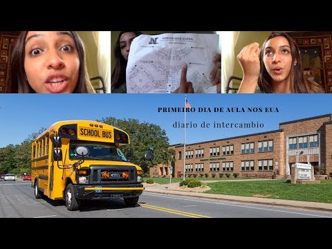 PRIMEIRO DIA DE AULA NOS EUA 🇺🇸🚌📚