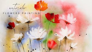 Easy Way to Paint Beautiful White Flowers | Relaxing Floral Painting Tutorial