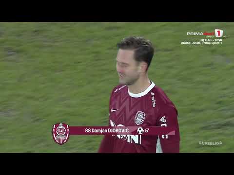 GOOOL! CFR Cluj - U Cluj 1-0. Djokovic deschide scorul cu o lovitură de cap