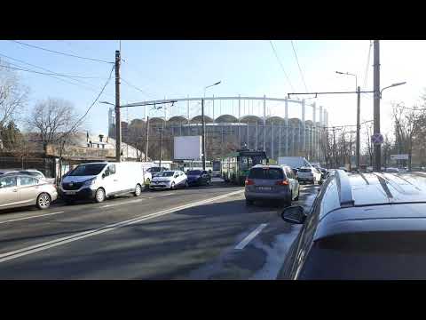 Troleibuzul Ikarus 415T #5167 pe linia 86 plecând din terminalul Arena Națională