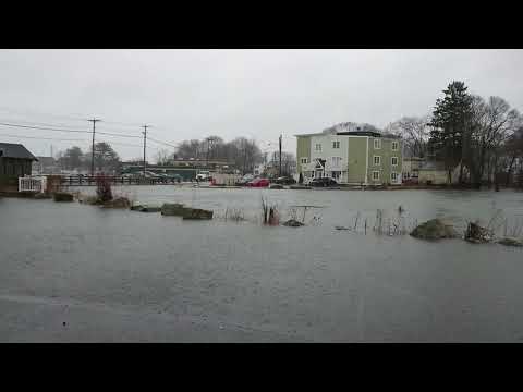 Flooding at Boston / Hamilton St. Bridge. Lynn, Saugus - During Winter Storm Riley 3/2/2018