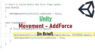 Download the video "Unity 3d Learn to use the AddForce function to move a physics (rigidbody) object using C# | In Brief"
