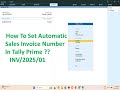 How To Set Automatic Sales Invoice Number In Tally Prime Auto Voucher Numbering In Tally Prime