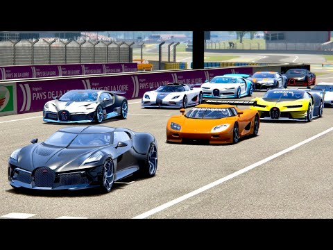 Mega battle Bugatti Hypercars vs Koenigsegg Hypercars - Nardo Speed Ring