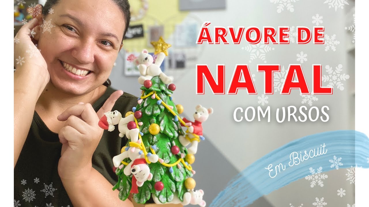DIY ÁRVORE DE NATAL em Biscuit | DECORADA COM URSOS Personalizáveis